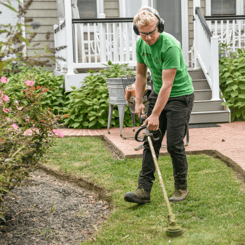 Landscaper doing yard work